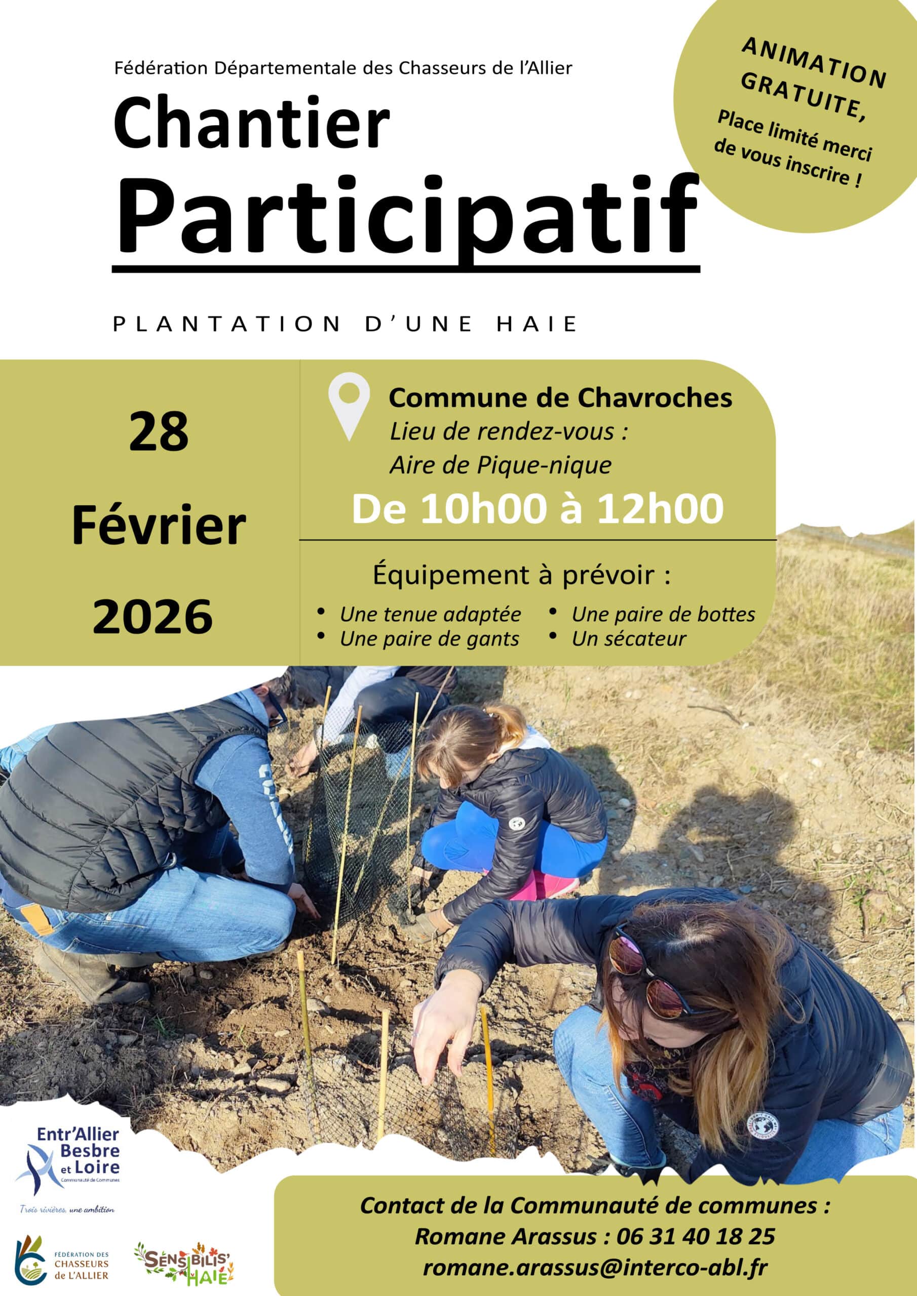 Affiche chantiers Sensibilis'Haie 2025 - 2026