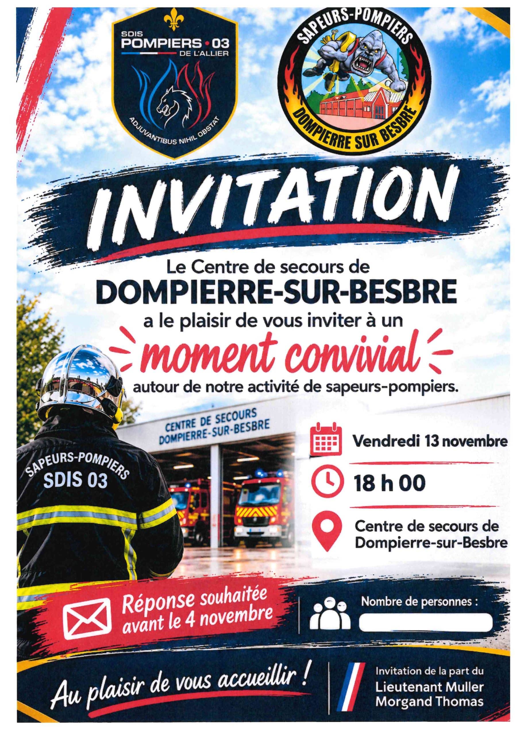 Invitation Centre secours DOMPIERRE